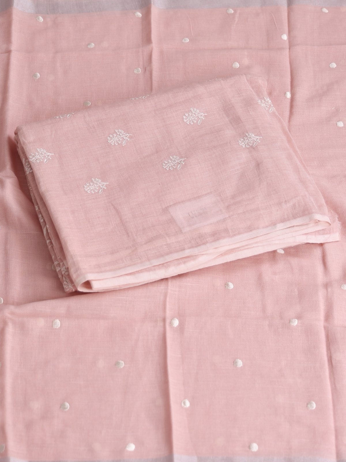 Dusty Pink Embroidered Linen Salwar Material