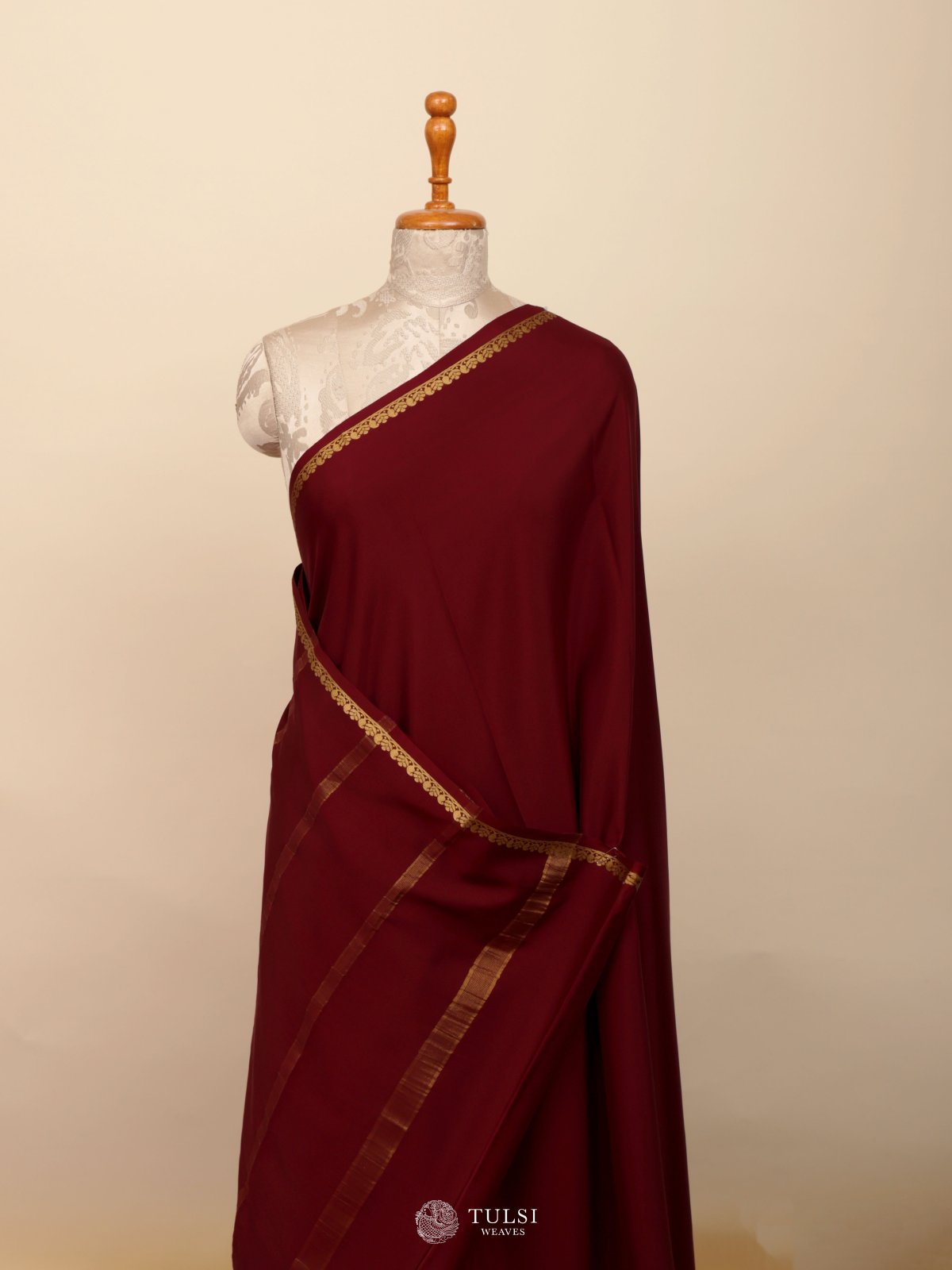 Maroon Mysore Silk Saree