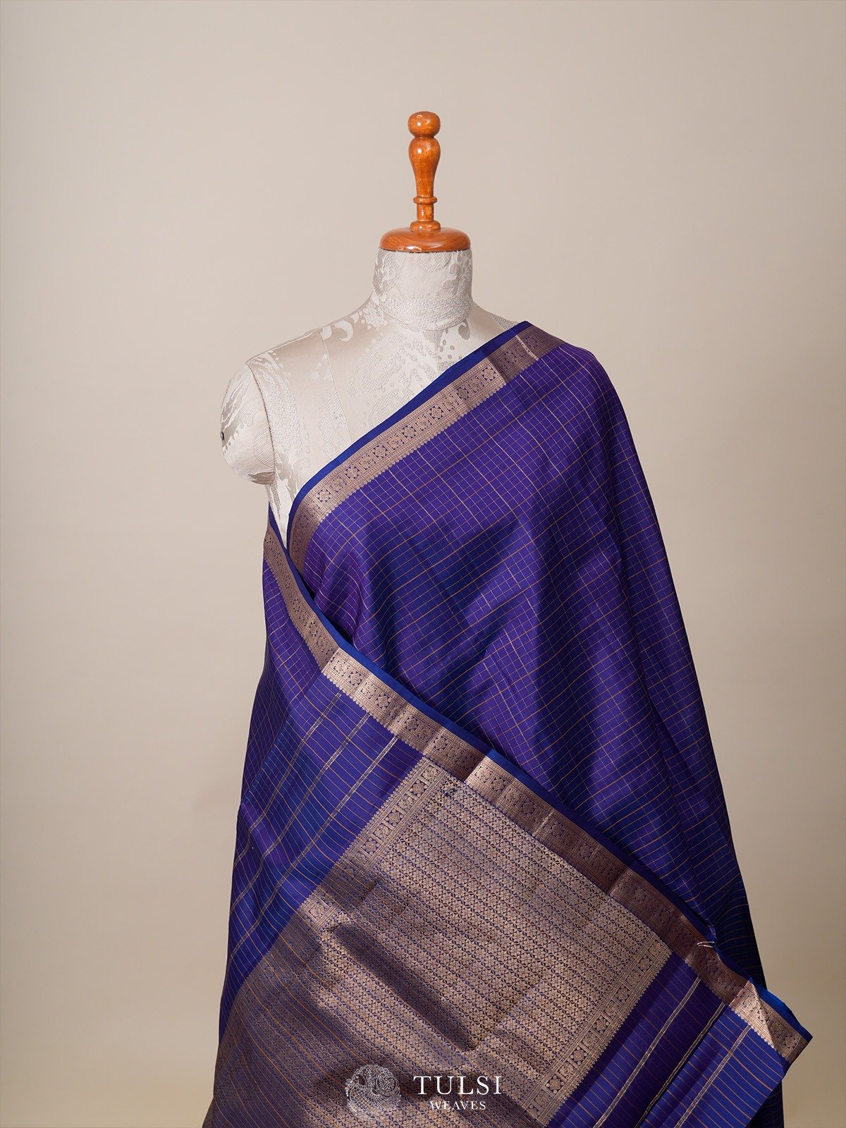 Dark Blue Kanjeevaram Silk Saree