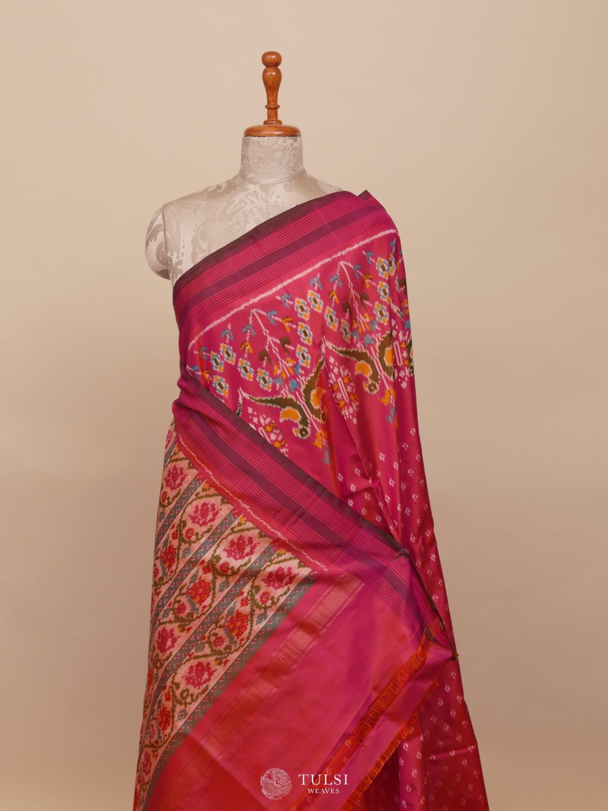 Pink Patola Silk Saree