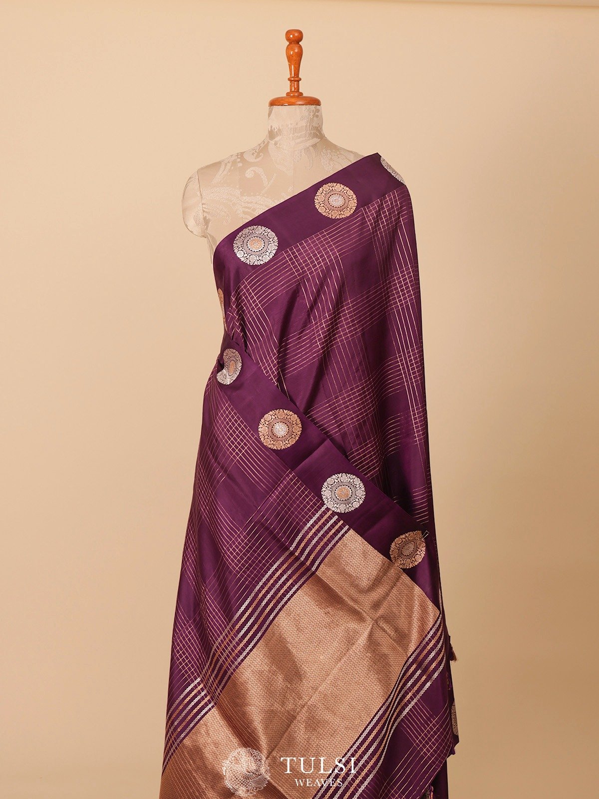 Purple Mashru Silk Saree