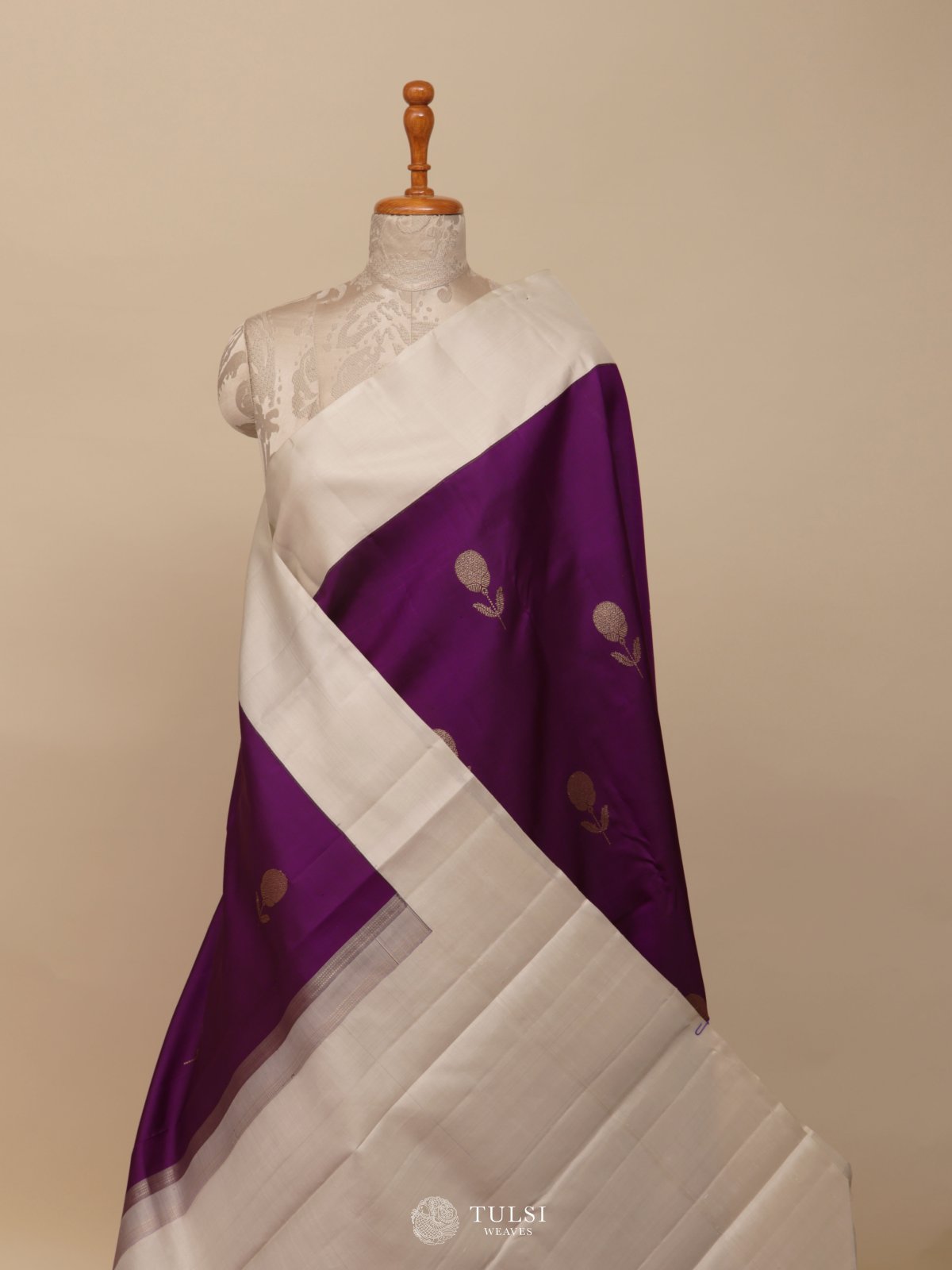 Violet Kanjeevaram Silk Saree