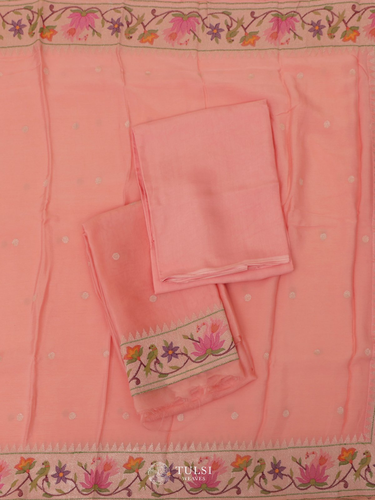 Pastel Pink Organza Salwar Material