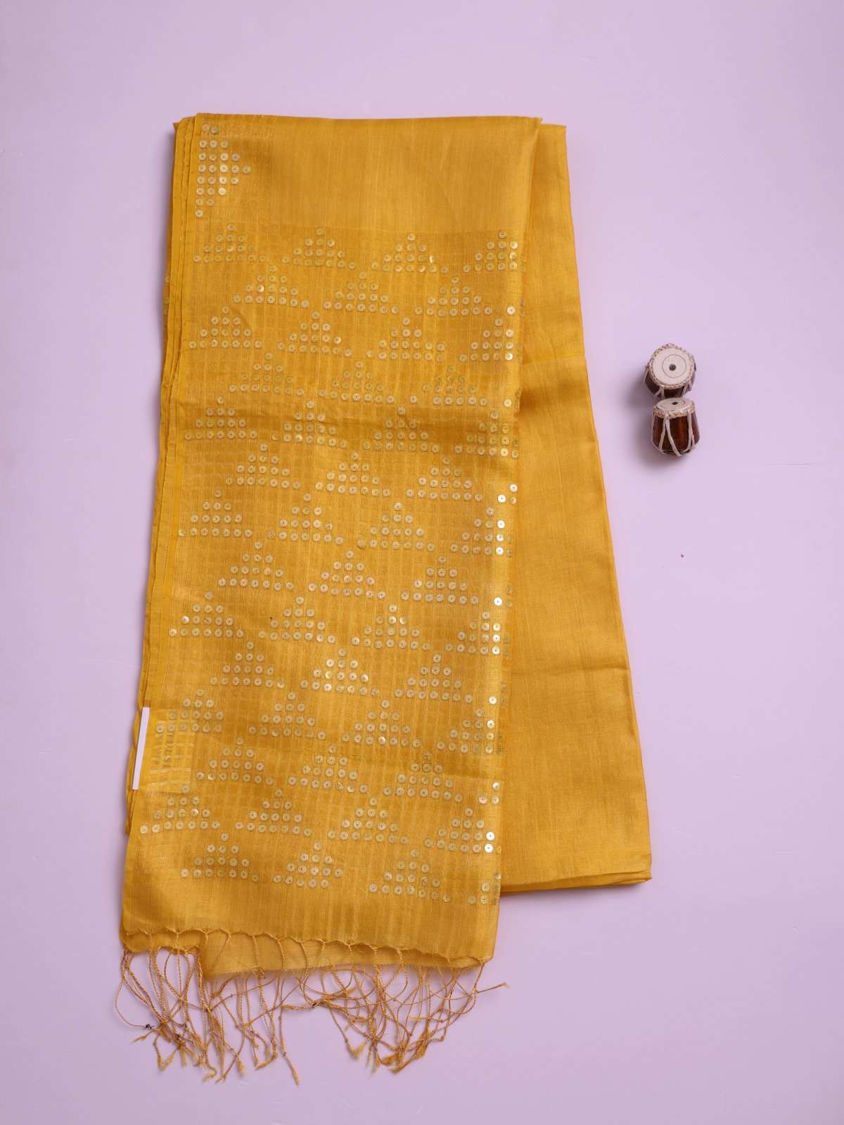 Yellow Kora Jute Saree 