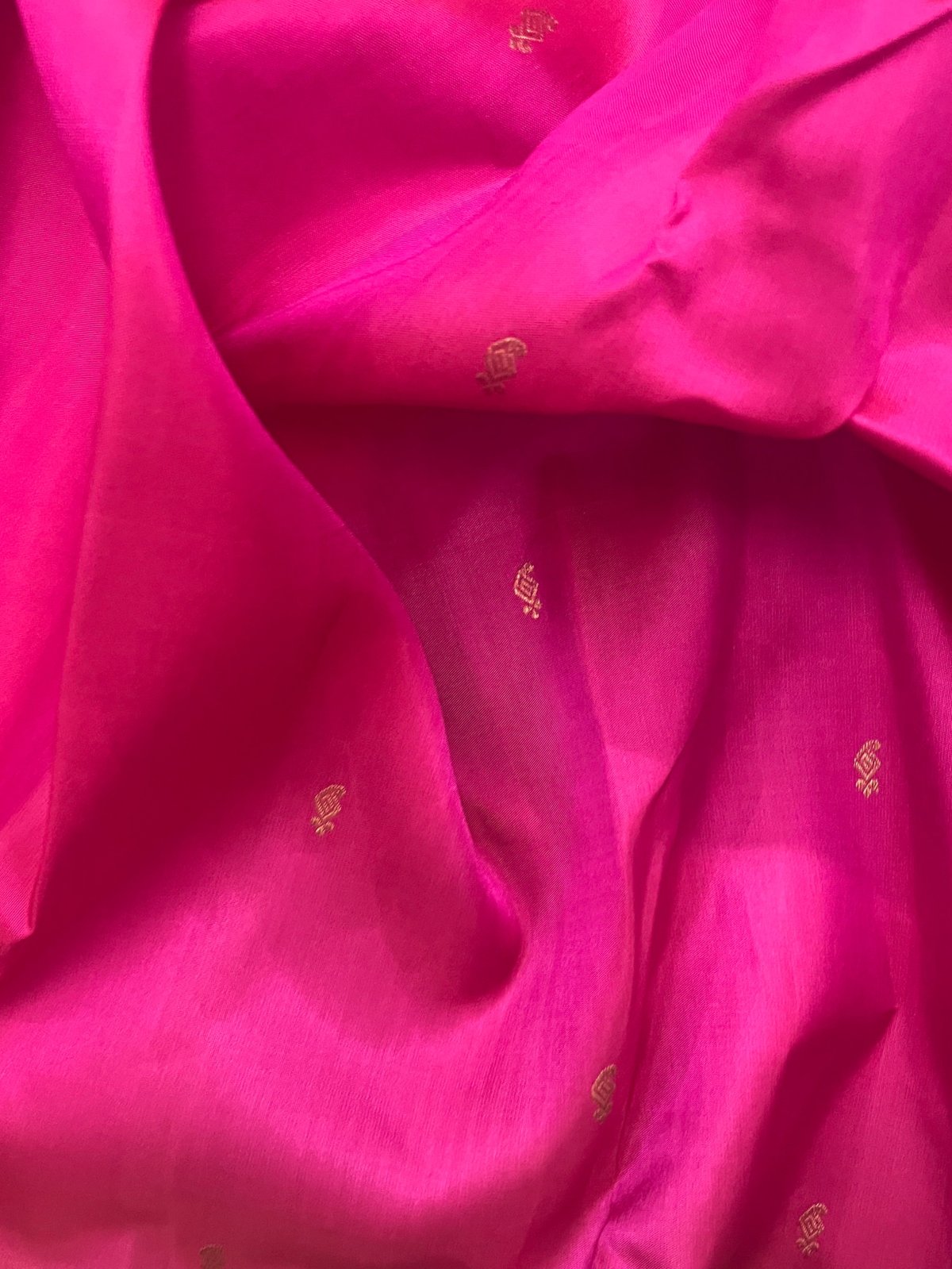 Rani Pink Kanjeevaram Silk Saree With Green Border