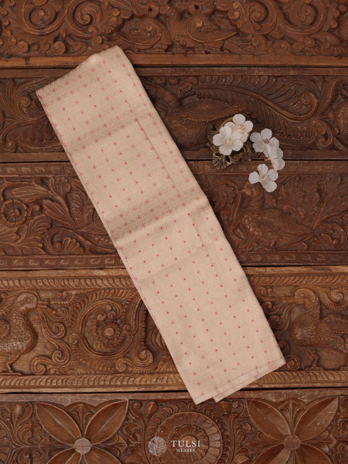 Off White Banaras Silk Blouse