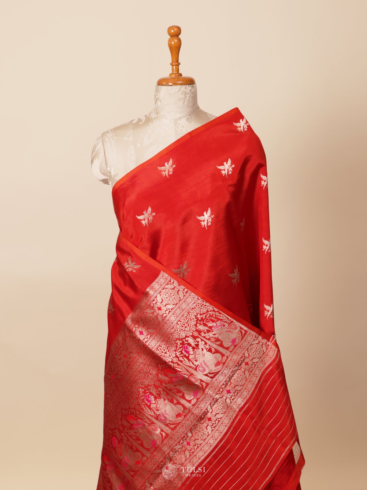 Orange Mashru Silk Saree