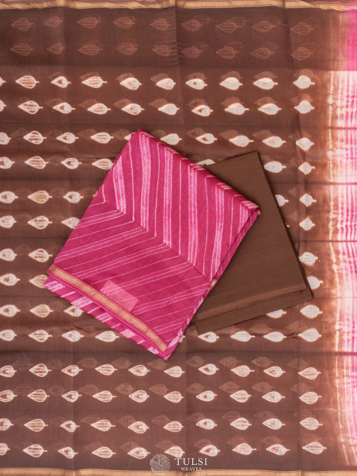 Magenta Shibori Salwar Material