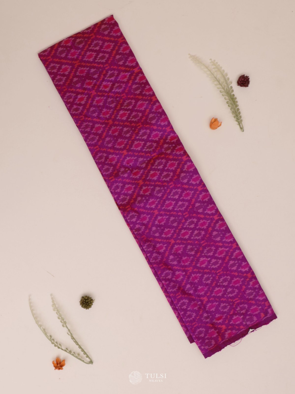 Pink Ikat Raw Silk Blouse