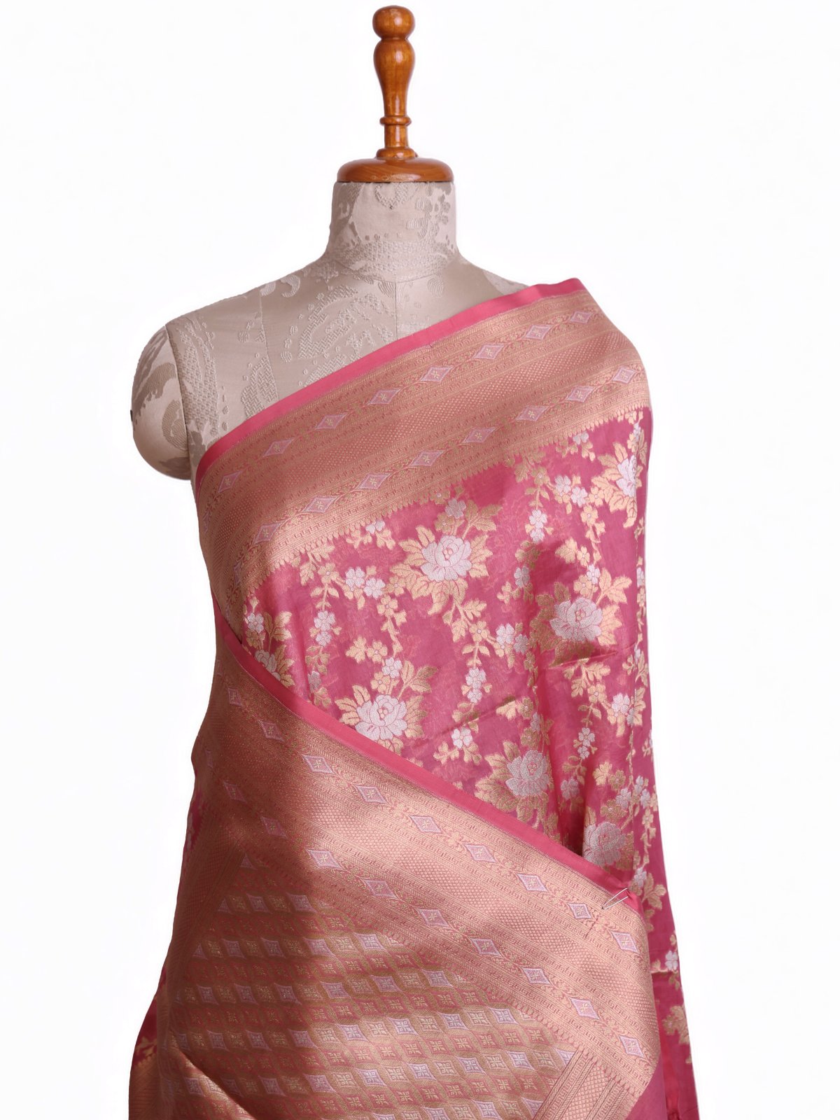 Light Pink Kora Silk Saree