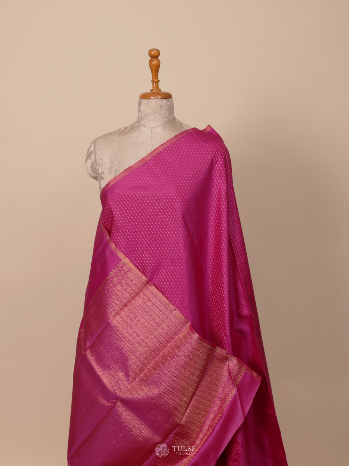 Rani Pink Kanjeevaram Silk Saree