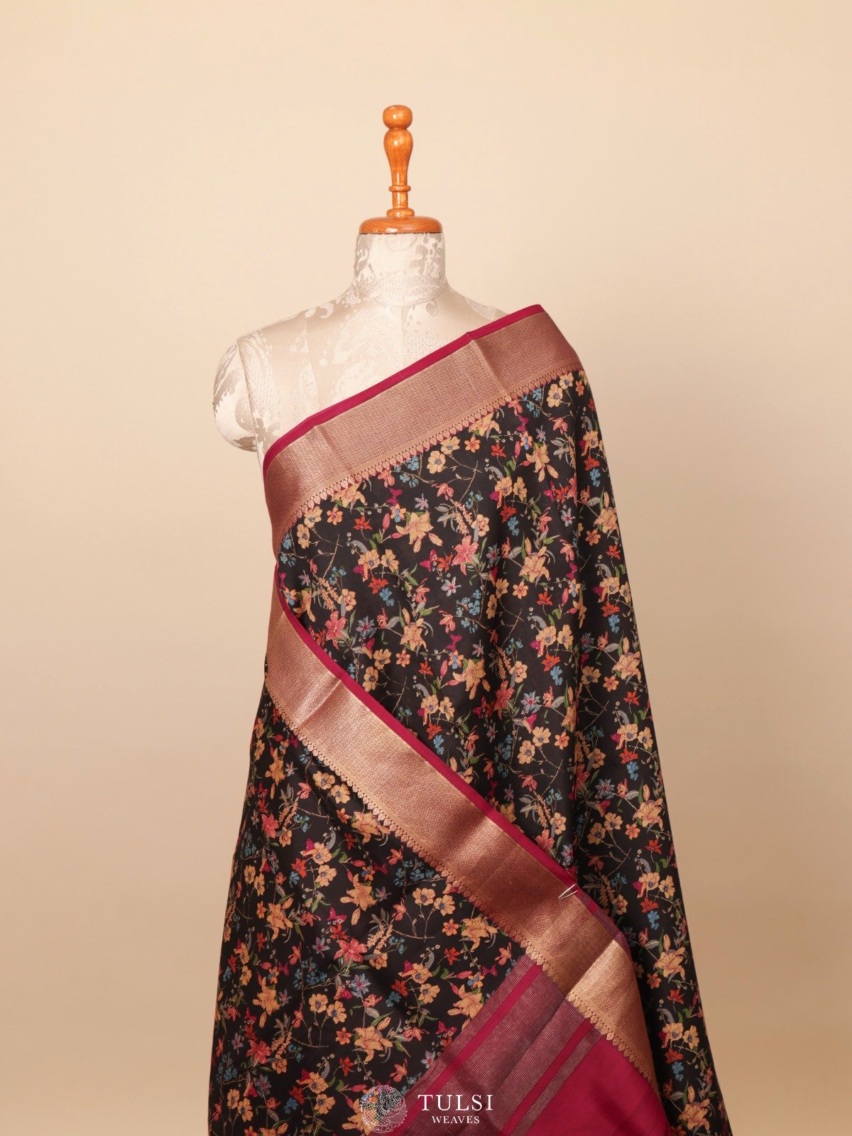 Black Chaniya Silk Saree