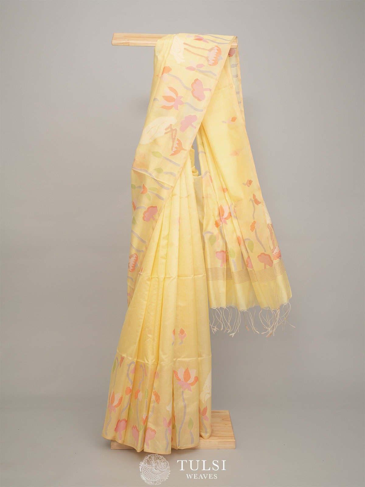 Light Yellow Jamdani Silk Saree