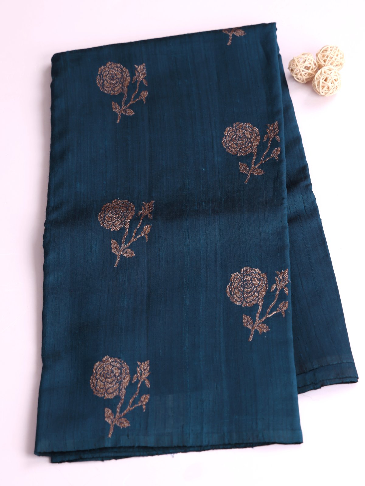 Peacock Blue Banaras Tussar Silk Saree