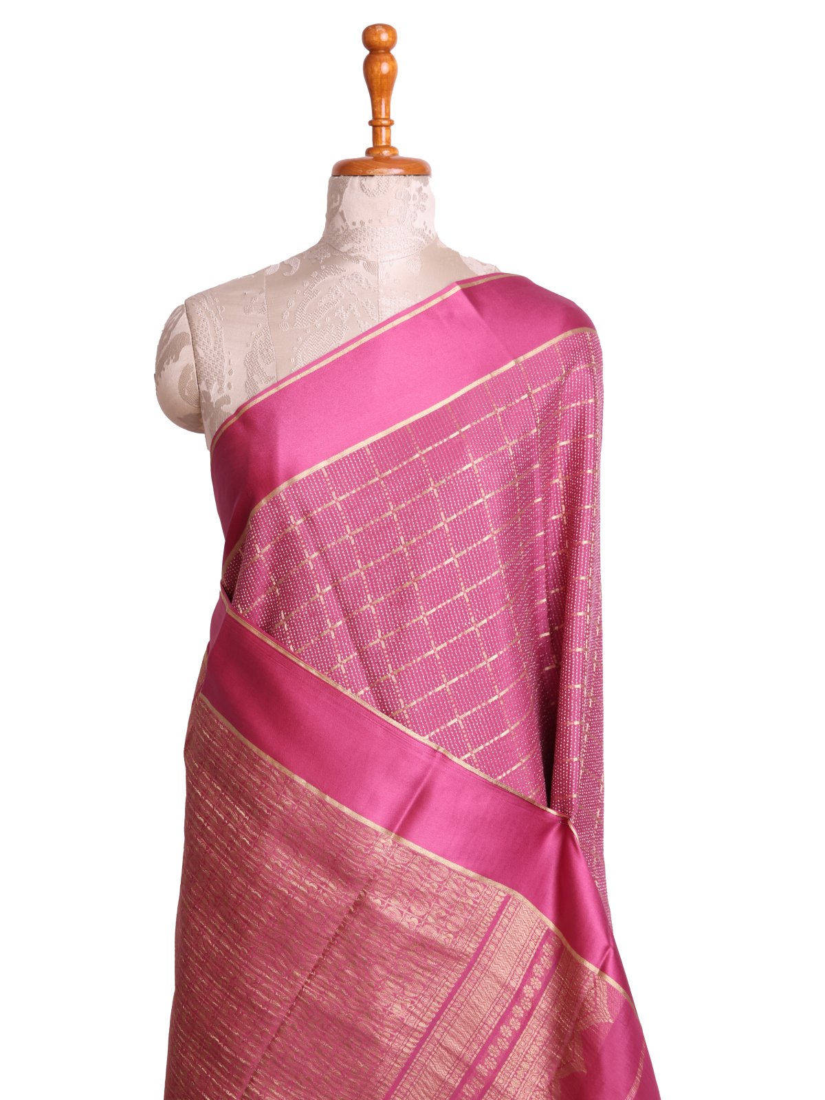 Dusty Pink Mysore Silk Saree