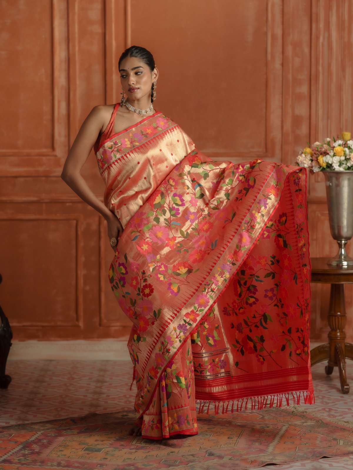 Curated 15 - Red Zari Paithani Silk Saree 