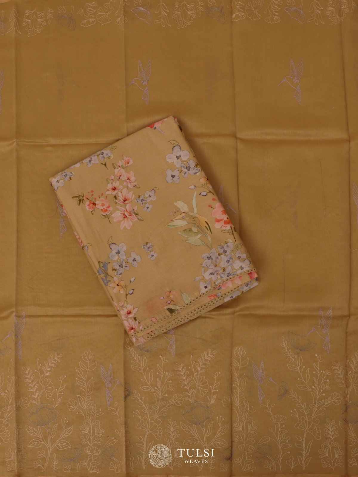 Dark Beige Chanderi Salwar Material