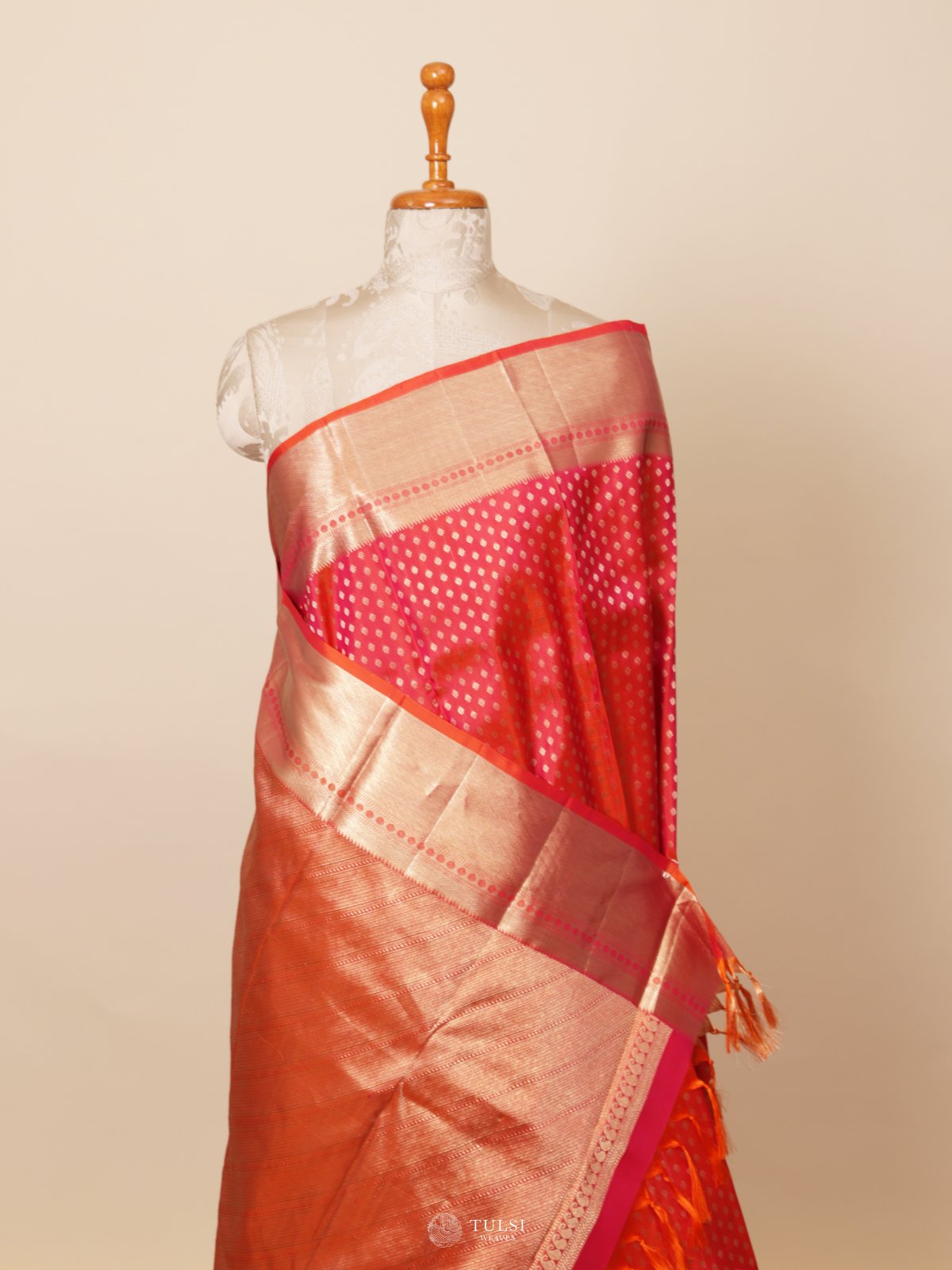 Orange Kanjeevaram Silk Saree