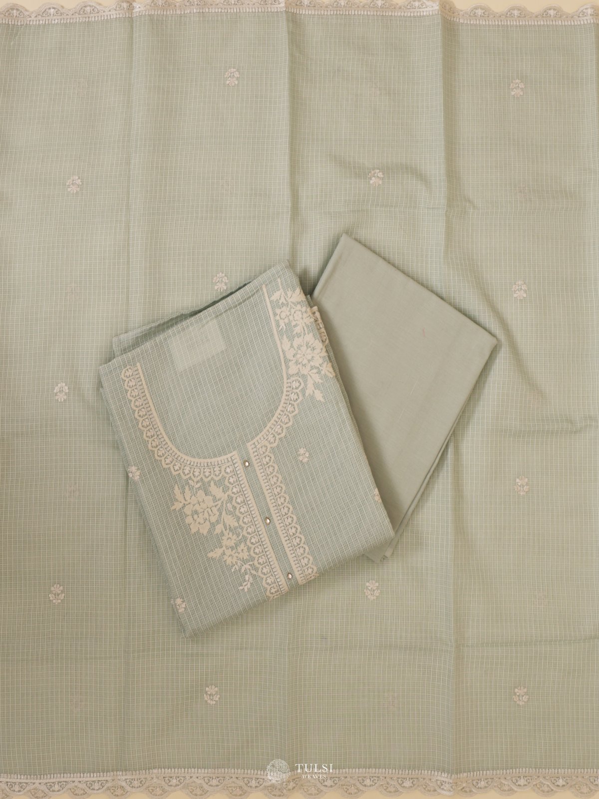 Light Blue Kota Salwar Material