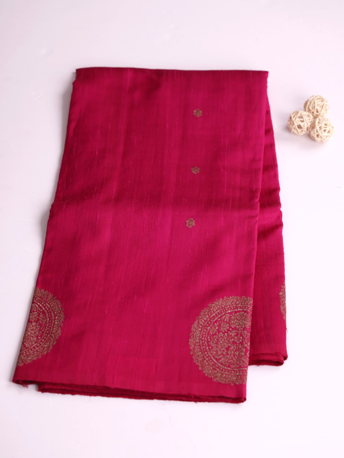 Magenta Pink Banaras Tussar Silk Saree