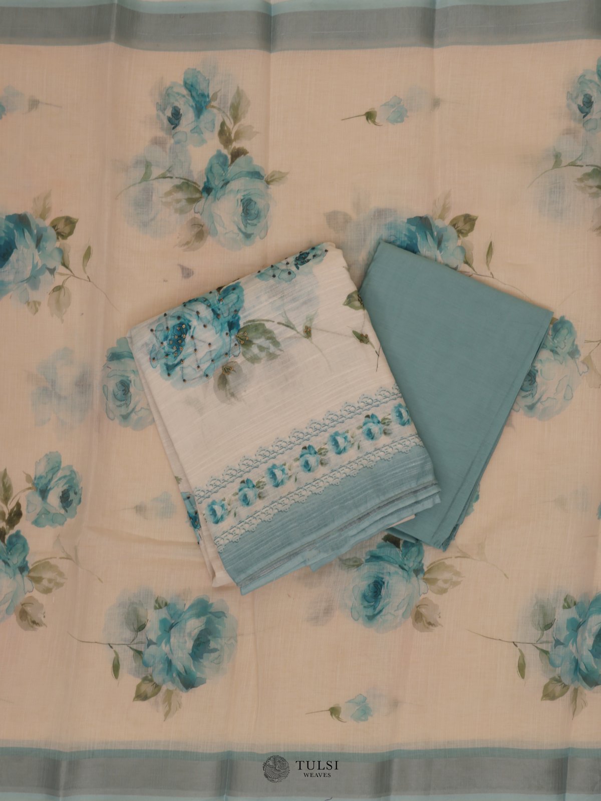 Light Blue Linen Salwar Material