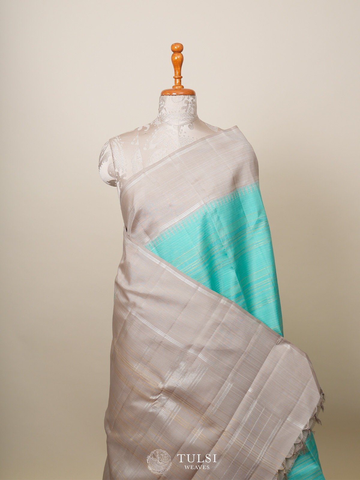 Multi Color Checked Kanjeevaram Silk Saree