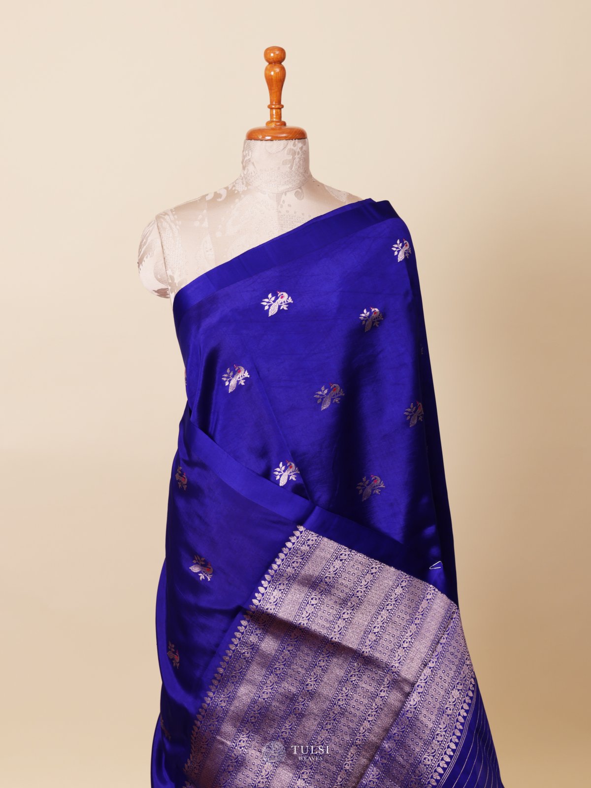 Dark Blue Mashru Silk Saree