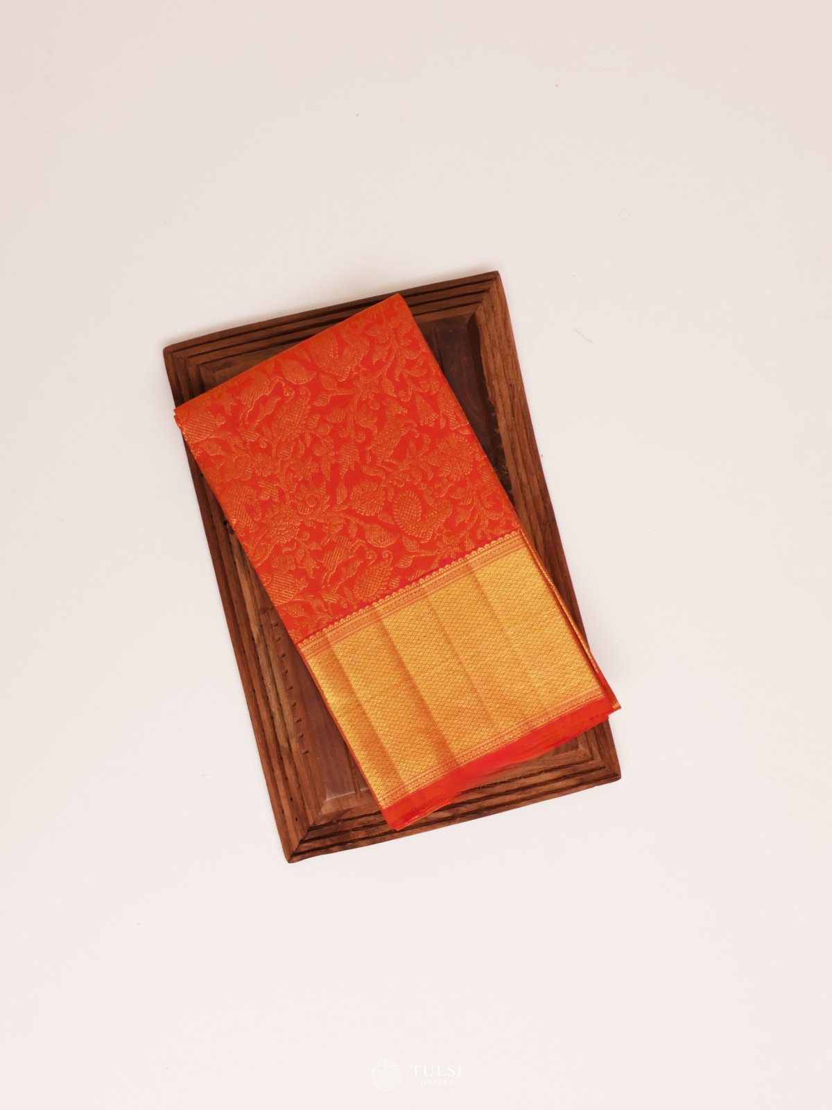 Orange Kanjeevaram Silk Brocade Blouse