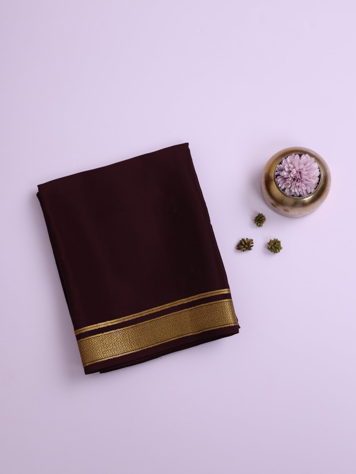 Brown Mysore Silk Saree