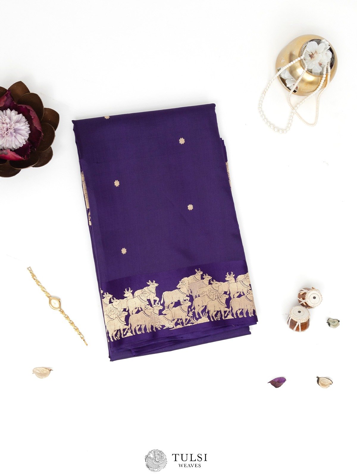 Violet Mashru Silk Saree 