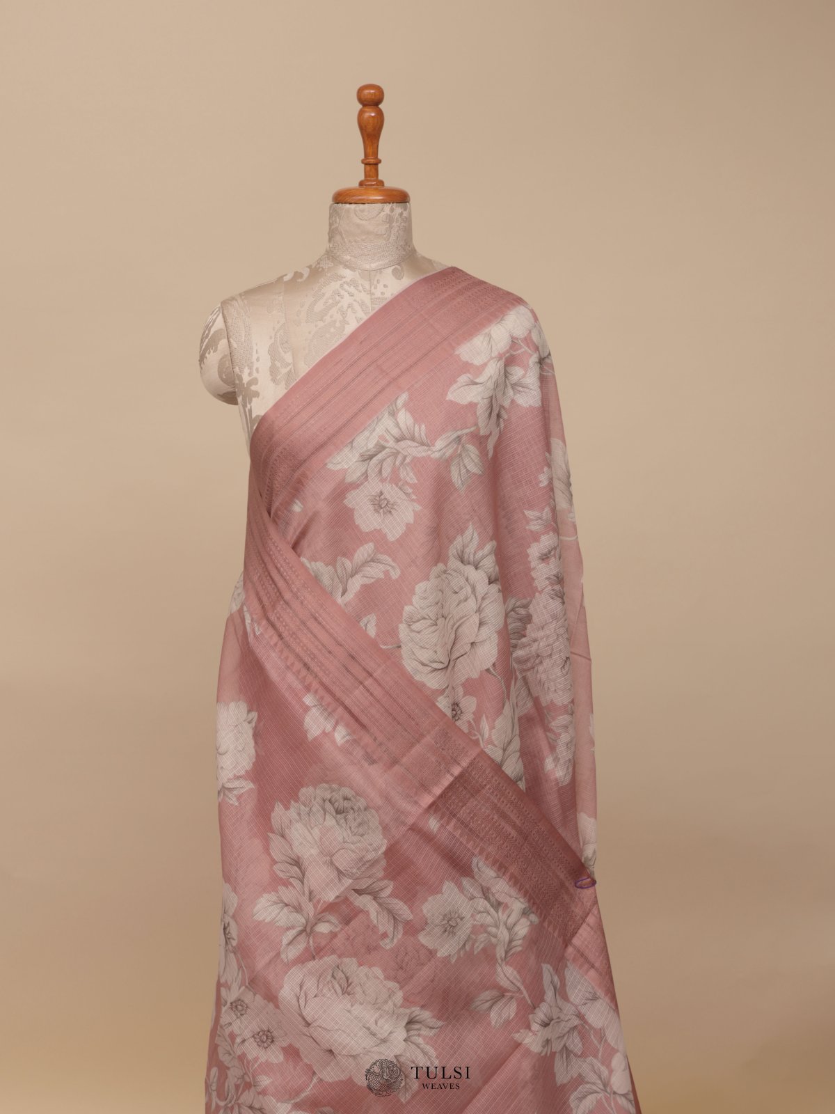 Pastel Pink Semi Kota Saree