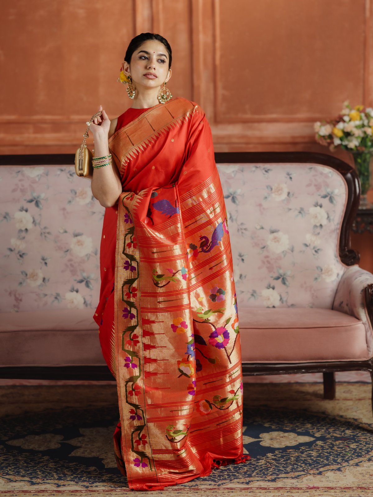 Curated 5 - Red Paithani Silk Saree