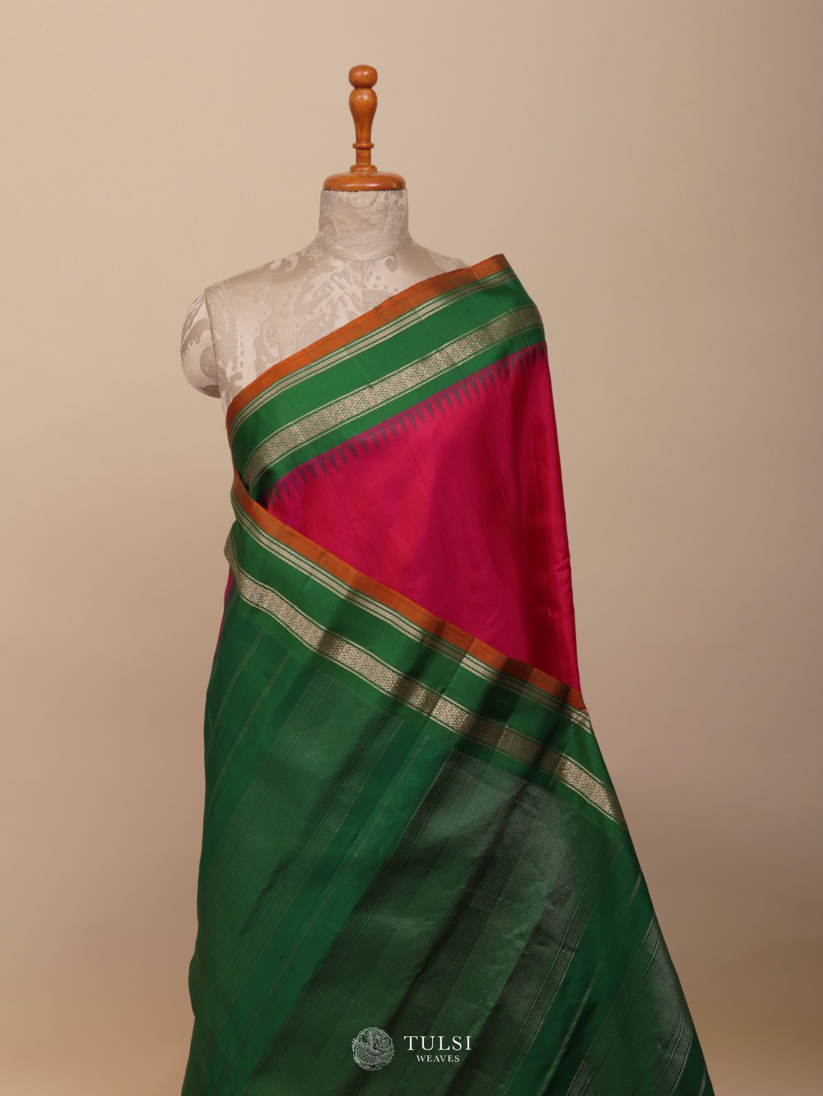 Pink Gadwal Silk Saree