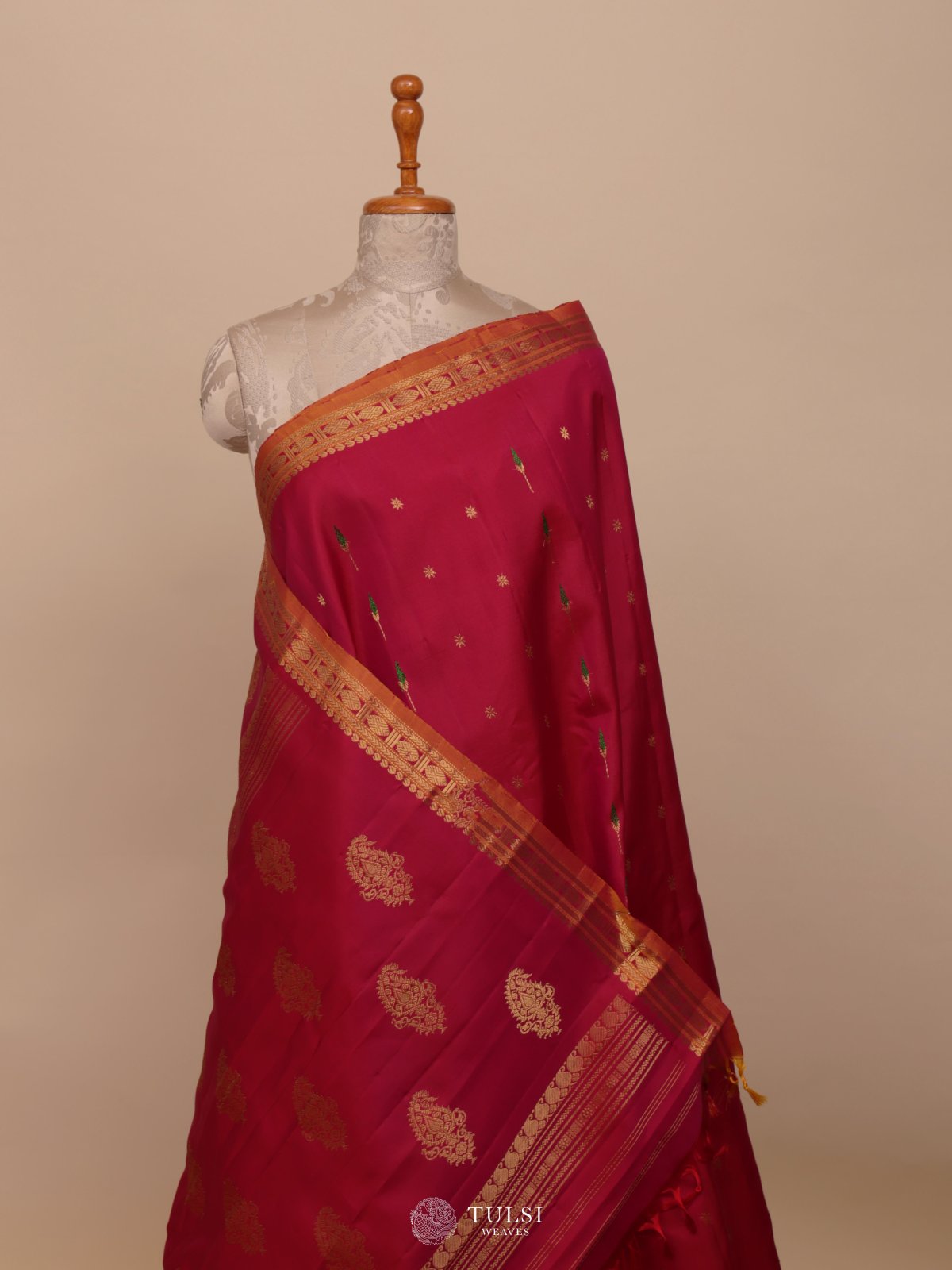 Pink Gadwal Silk Saree 