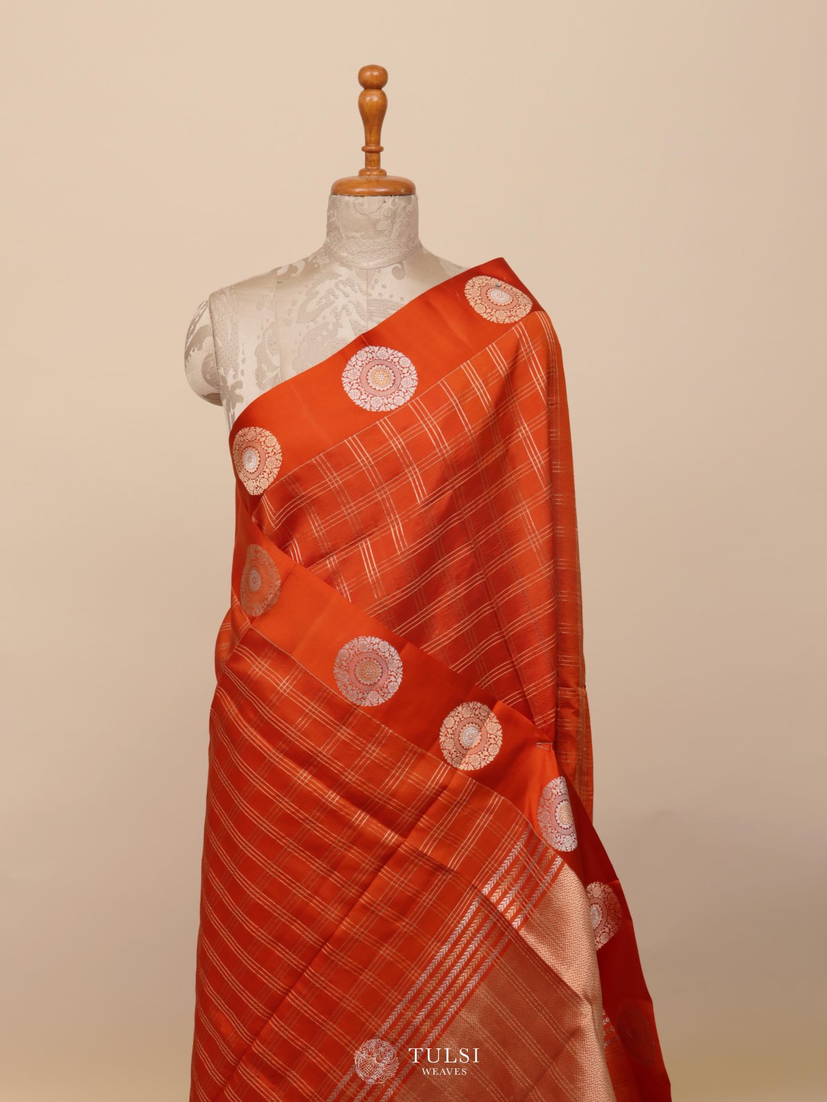 Orange Mashru Silk Saree