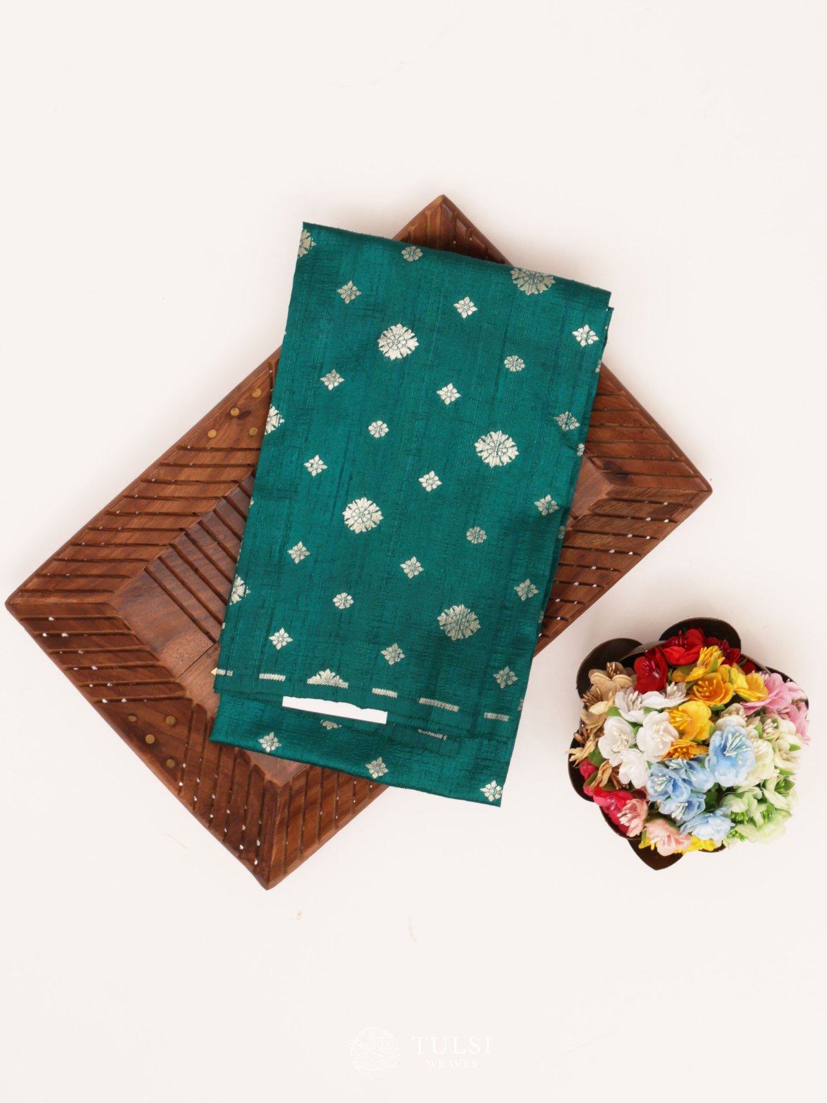 Aqua Green Raw Silk Blouse