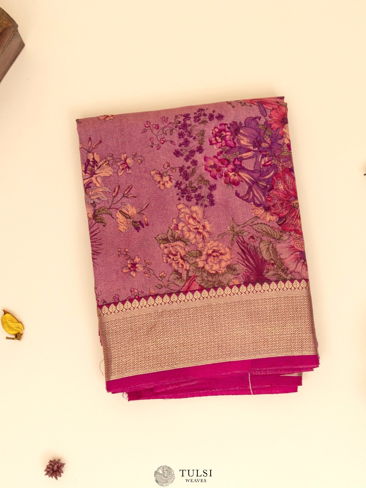 Dusty Purple Chaniya Silk Saree