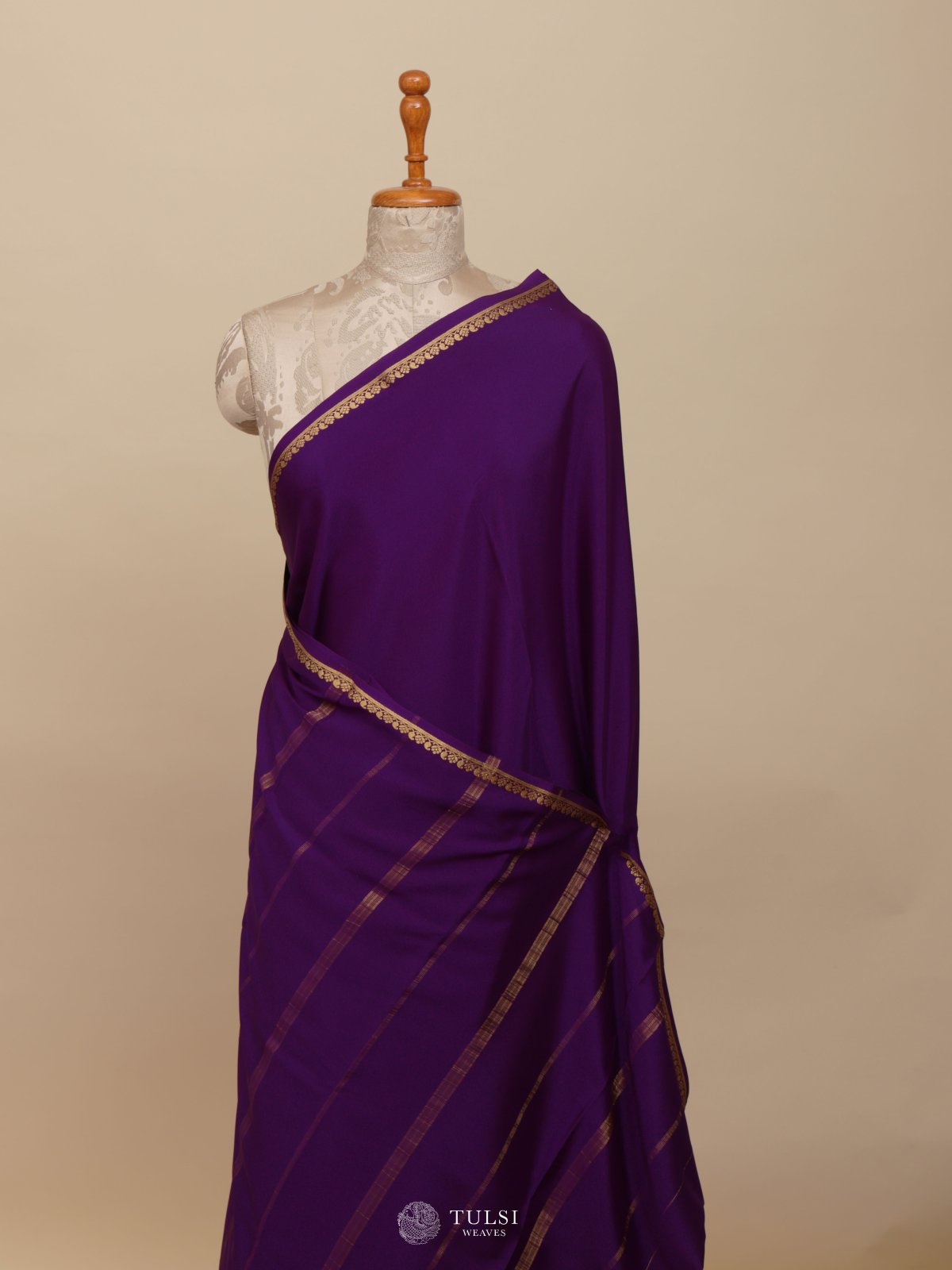 Purple Mysore Silk Saree