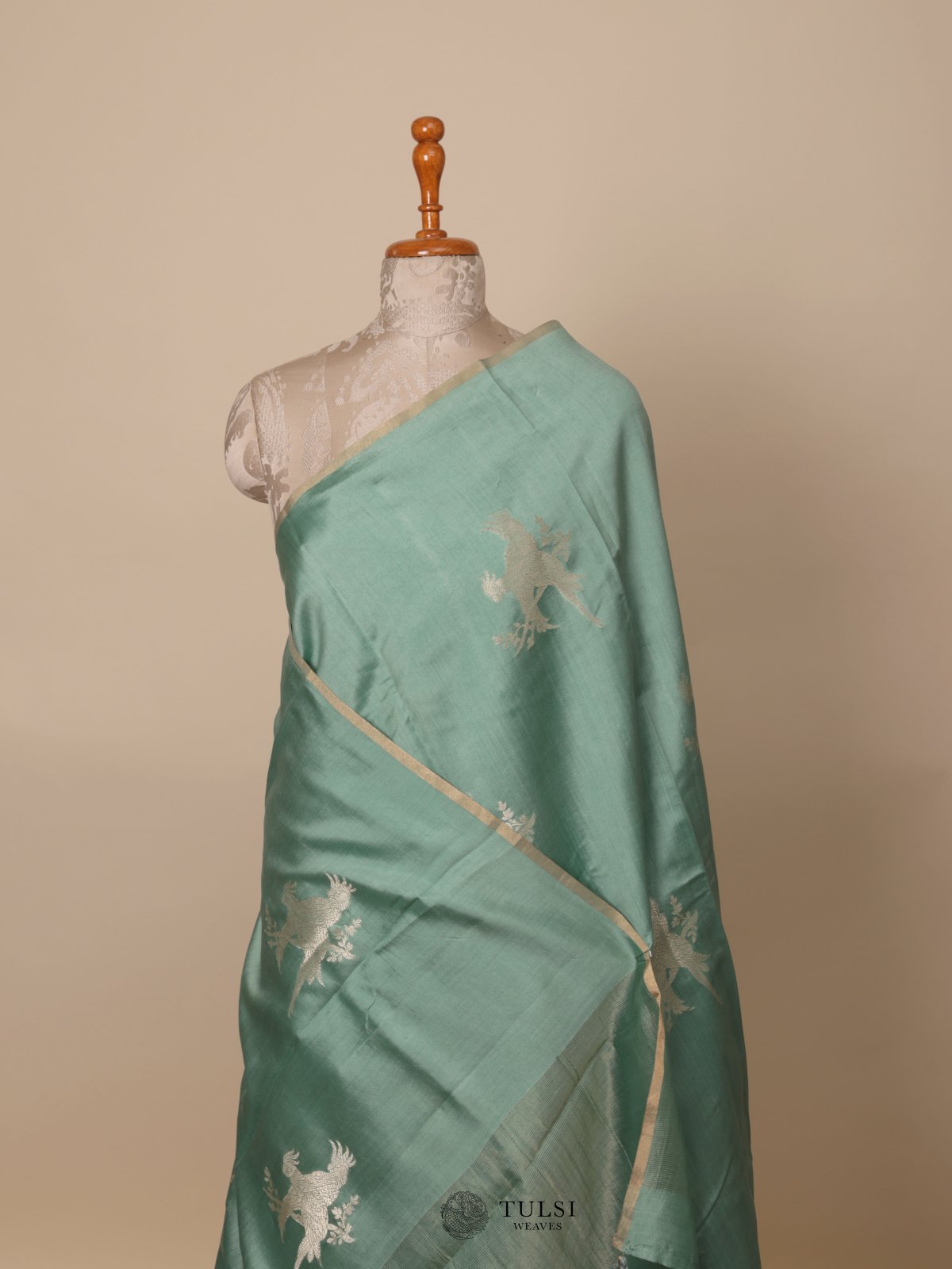 Sea Green Chaniya Silk Saree