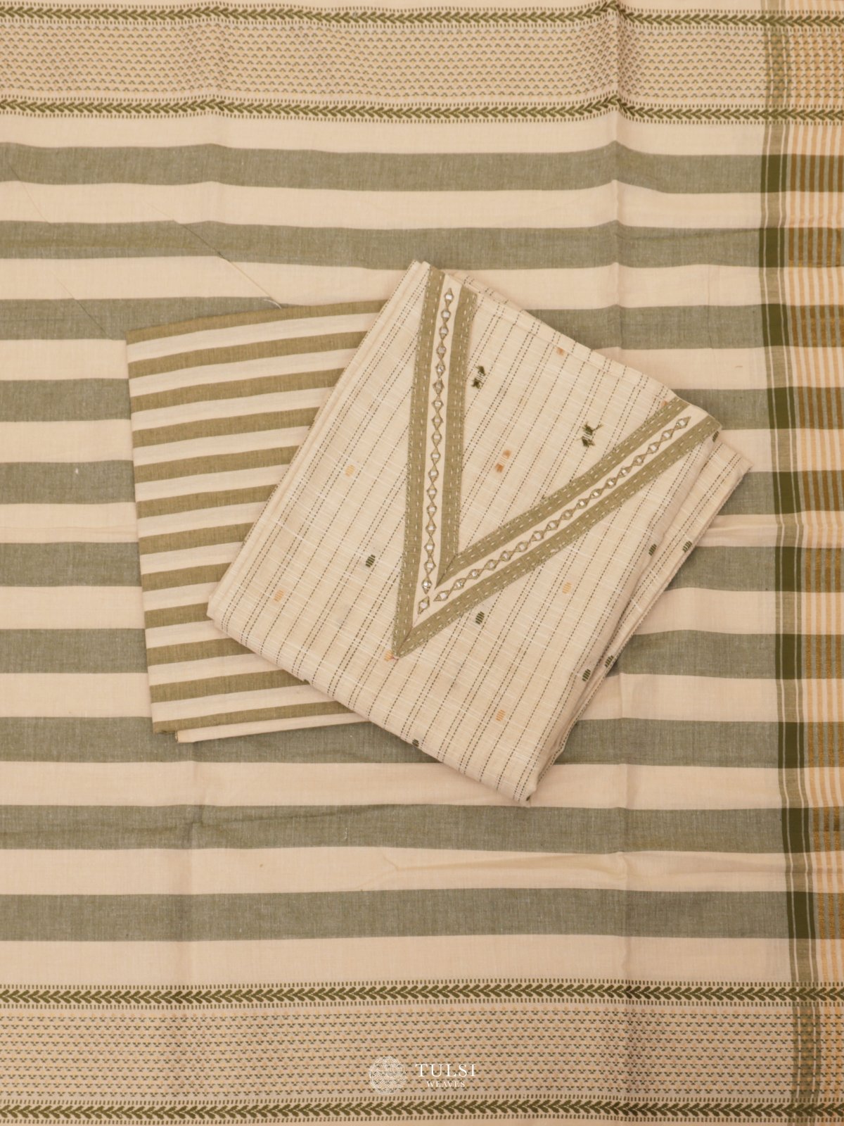Light Beige Cotton Salwar Material