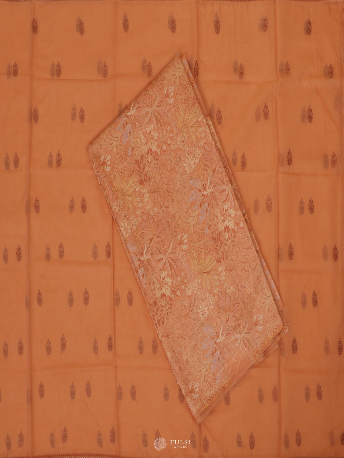 Dark Peach Chanderi Salwar Material