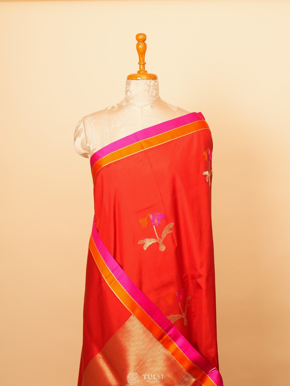 Red Mashru Silk Saree