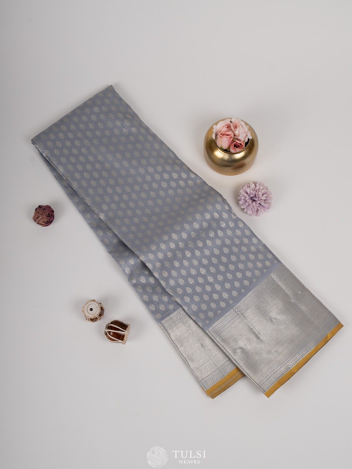 Grey Kanjeevaram Silk Saree 