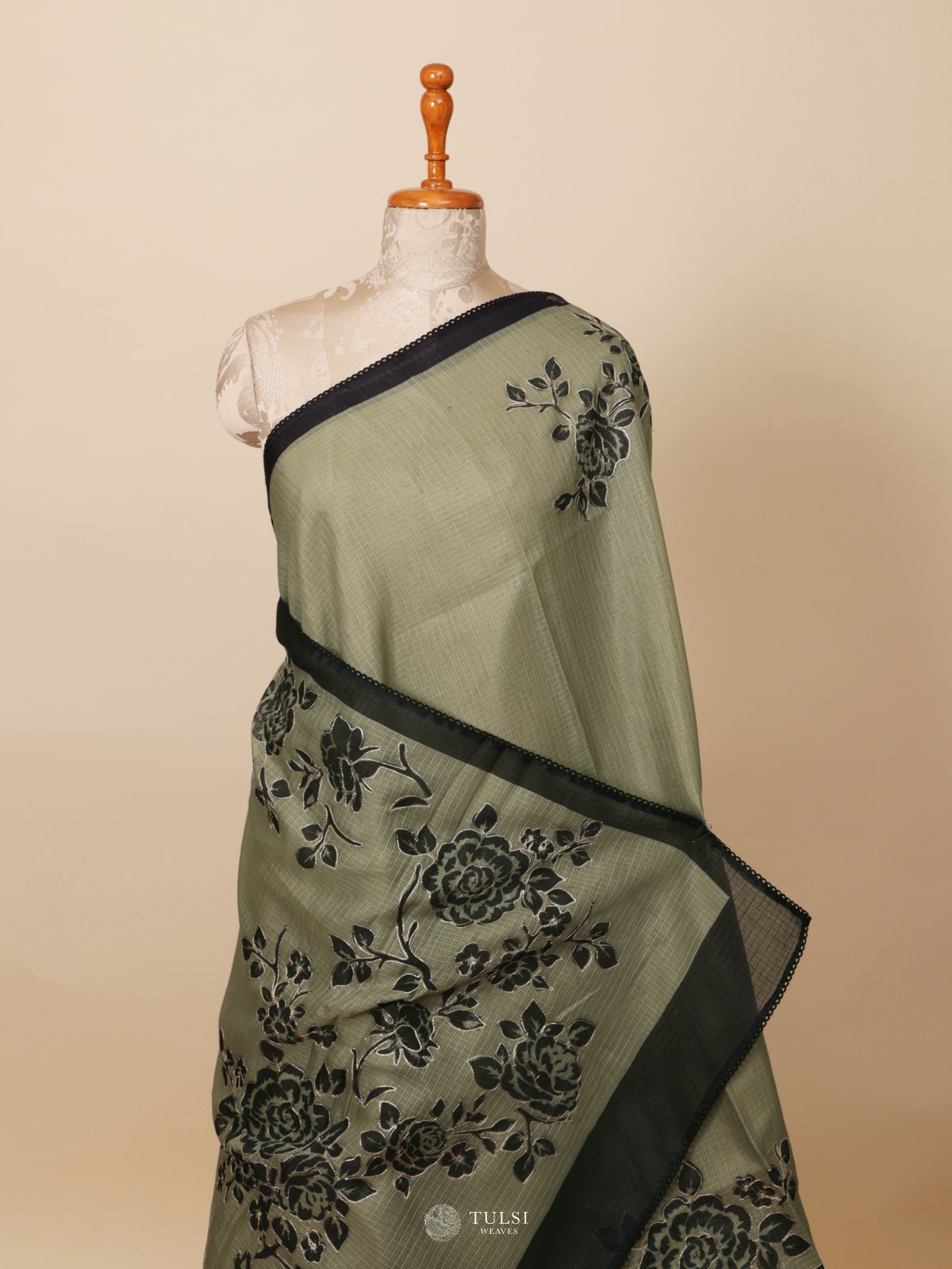 Light Pastel Green Semi Kota Saree