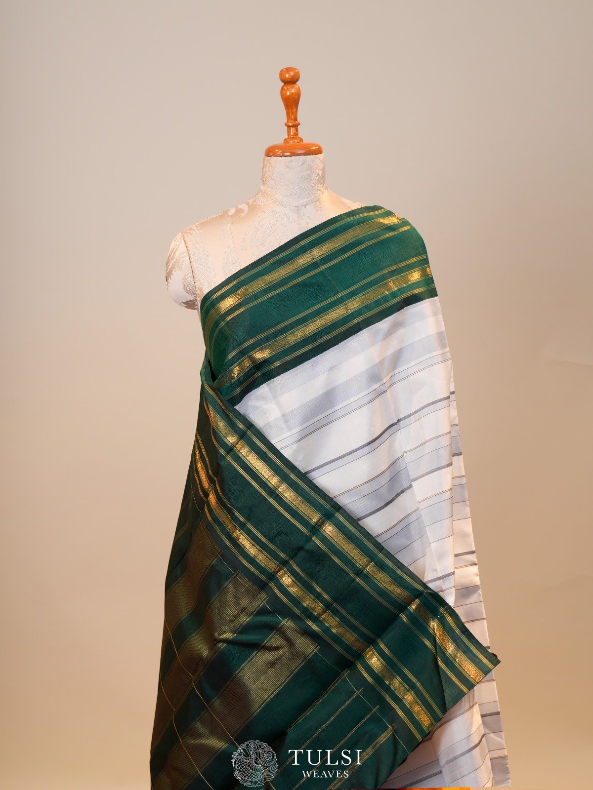 Multi Colour Striped Kanjeevaram Silk Saree