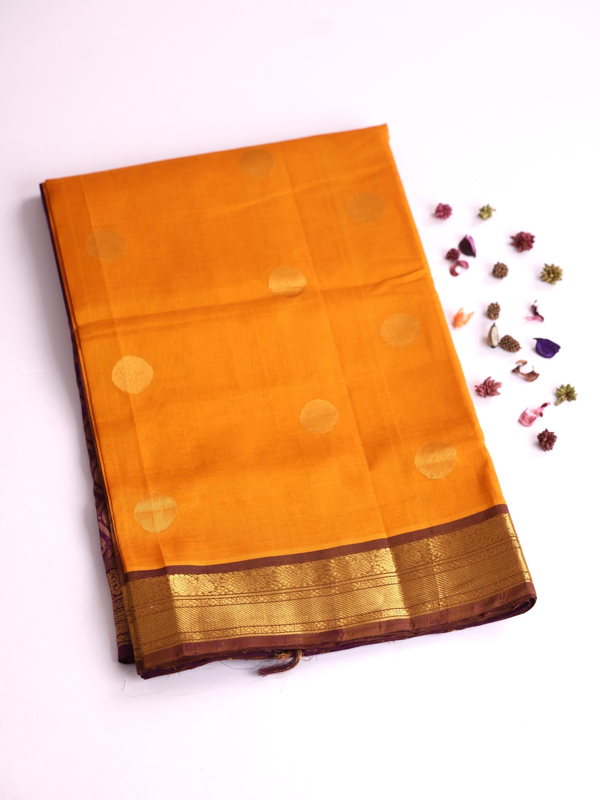Mustard Yellow Silk Cotton Saree