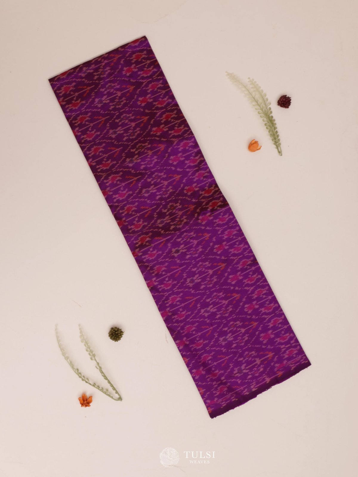 Dark Purple Ikat Silk Blouse