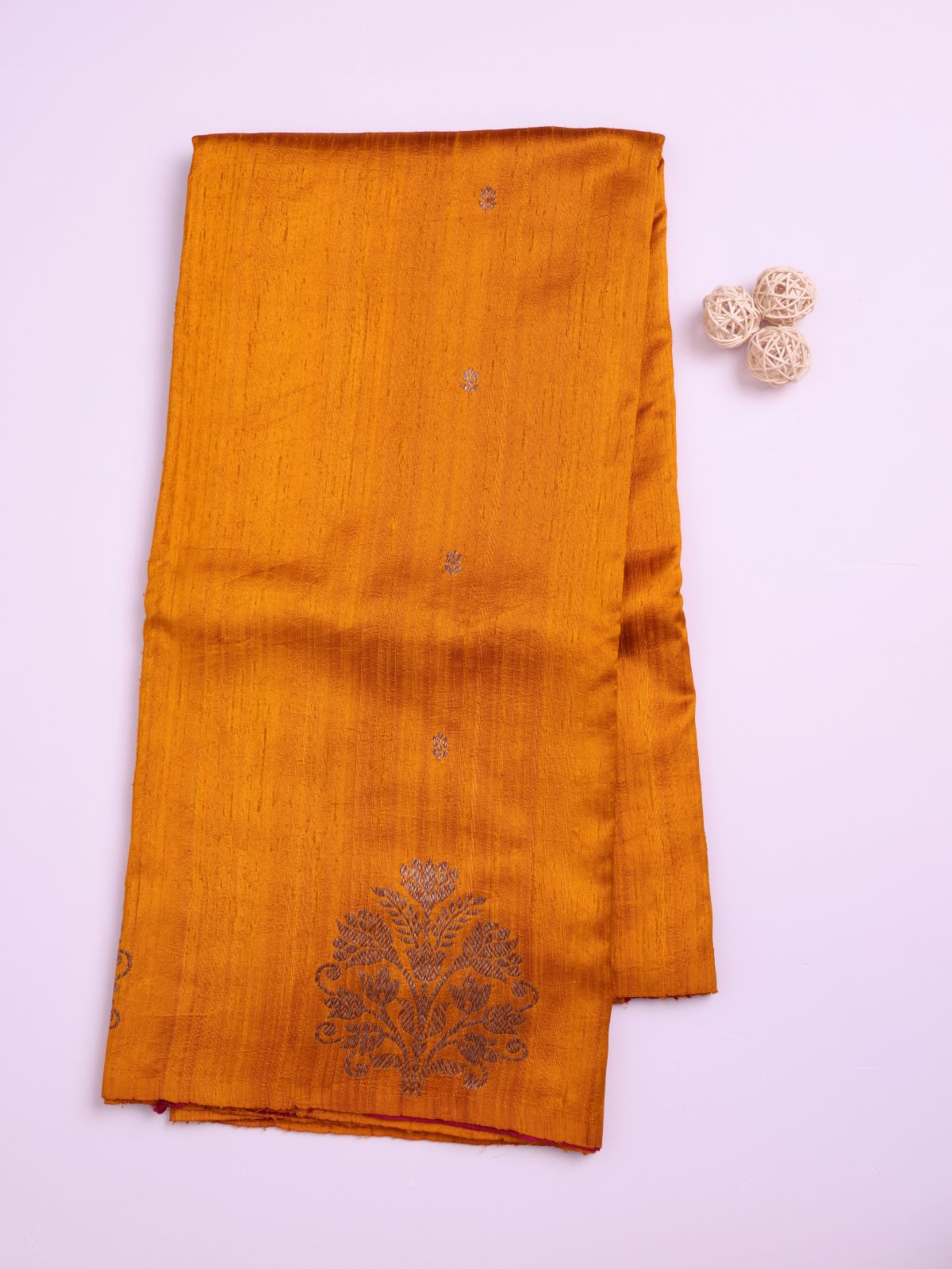 Tangerine Orange Banaras Tussar Silk Saree