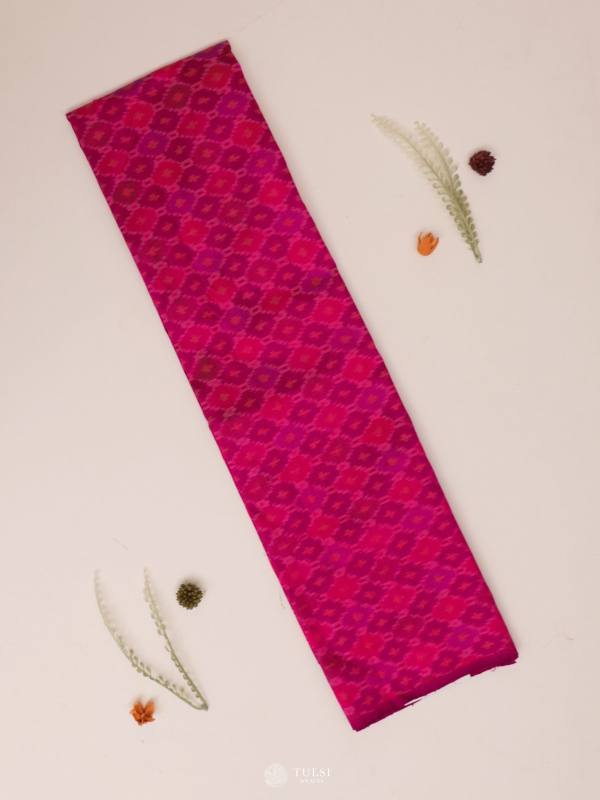 Pink Ikat Raw Silk Blouse