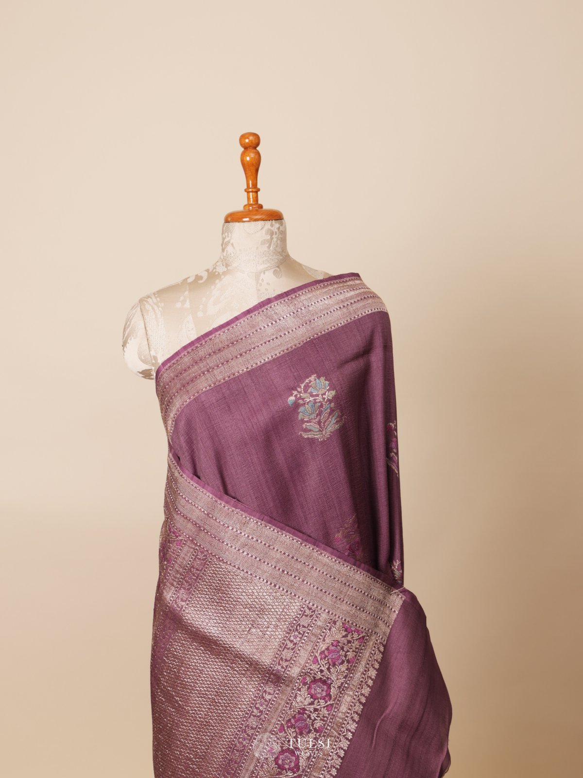 Lailac Banaras Tussar Georgette